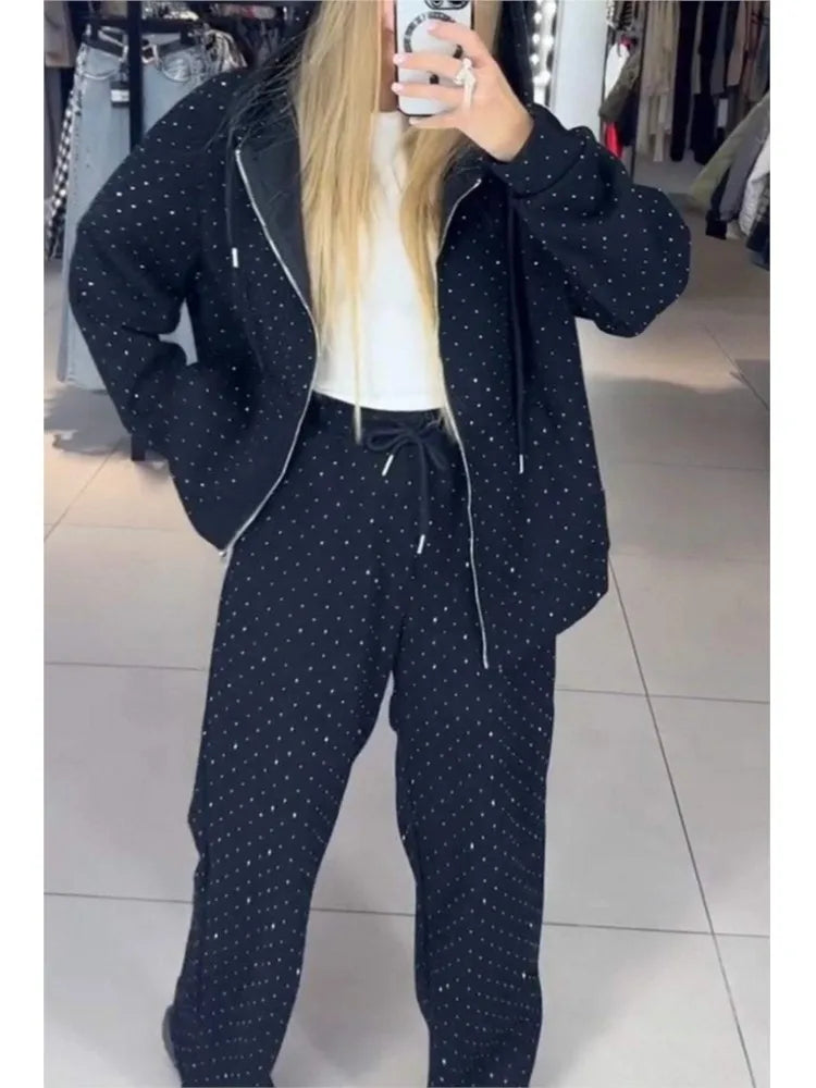 2026 Loose Zipper Hooded And Long Pants Two Piece Sets Casual