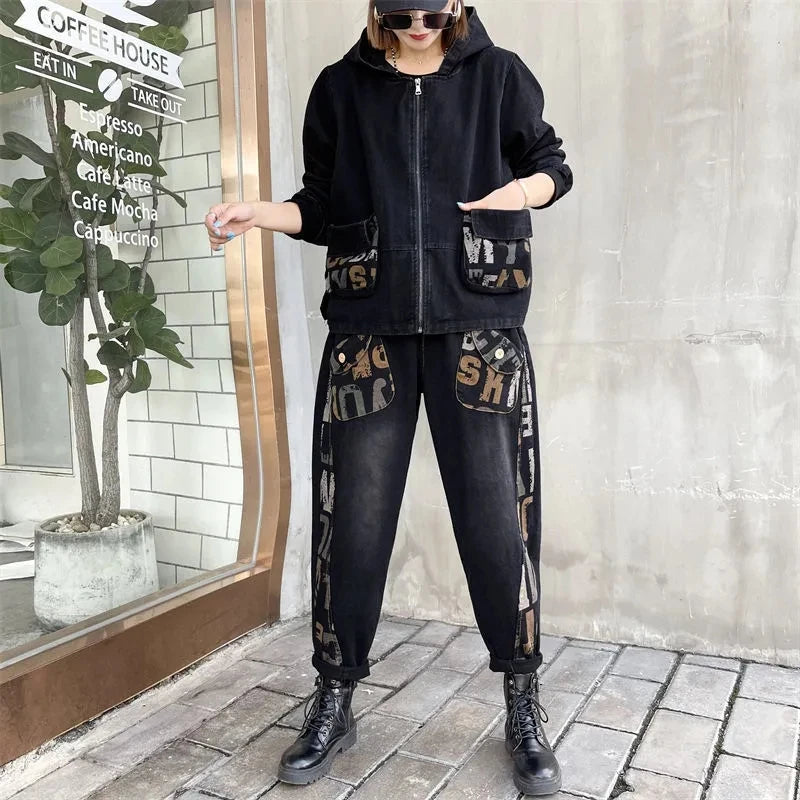 Denim Jacket Suits Two-Piece Sets