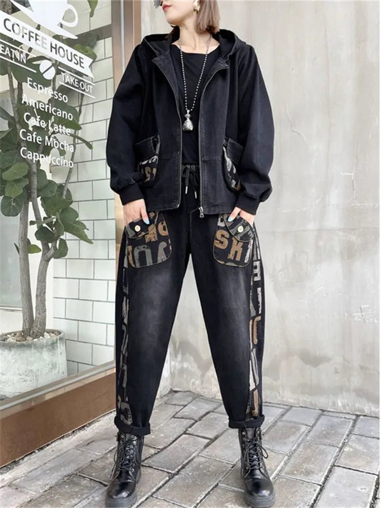Denim Jacket Suits Two-Piece Sets
