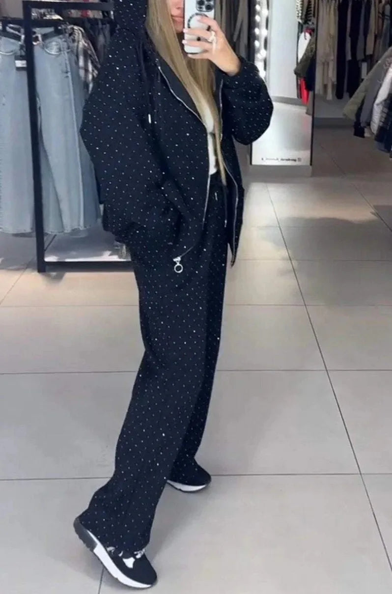 2026 Loose Zipper Hooded And Long Pants Two Piece Sets Casual