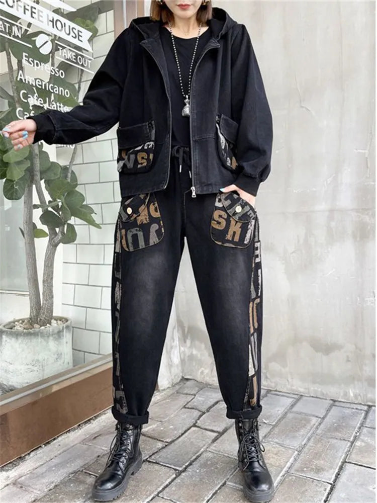 Denim Jacket Suits Two-Piece Sets